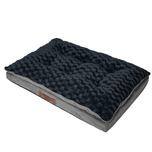 Pawz Orthopedic Memory Foam Pet Bed With Plush Topper Angle Dark Grey View