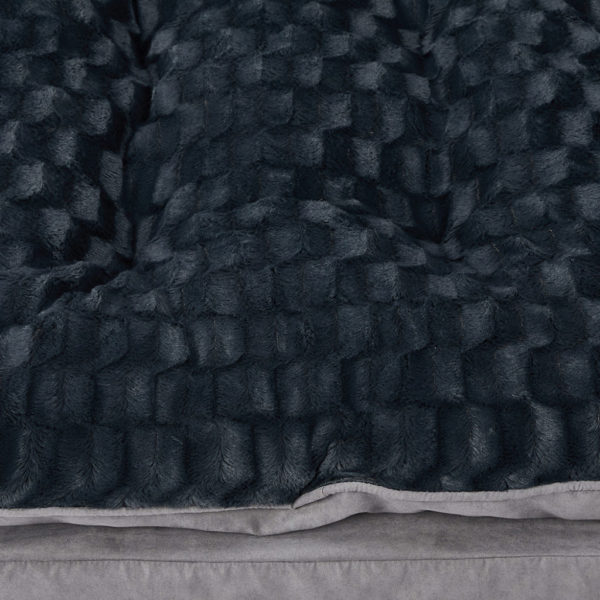 Pawz Orthopedic Memory Foam Pet Bed With Plush Topper Fabric Dark Grey View