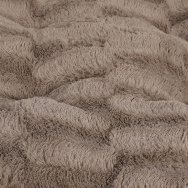 Pawz Orthopedic Memory Foam Pet Bed With Plush Topper Fabric Khaki View