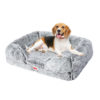 Plush Orthopedic Sofa Pet Bed, Grey - medium dog