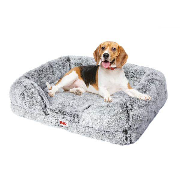 Plush Orthopedic Sofa Pet Bed, Grey - medium dog